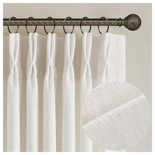 Natural Pinch Pleated Linen Curtains 84 Inch Length