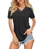 Dimur Black Blouses for Women Short...