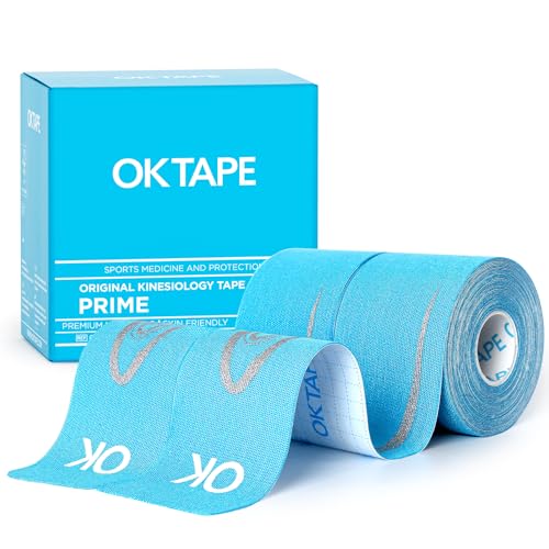 Image of OK TAPE Synthetic Kinesiology Tape Prime 2 Roll, 2inx16.4ft-Blue
