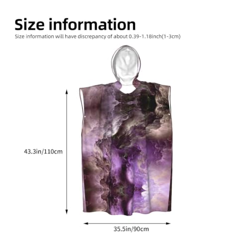 Poncho à capuche absorbant et léger en microfibre violette