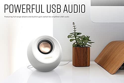Creative Pebble V3 Minimalistyczny głośnik biurkowy USB-C 2.0 z dźwiękiem USB, Clear Dialog, Bluetooth 5.0, 8 W RMS z moc szczytową 16 W, adapter USB-A (czarny)