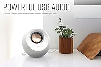 CREATIVE Pebble V3 Minimalistischer 2.0-USB-C-Desktop-Lautsprecher mit USB-Audio, Clear Dialog, Bluetooth 5.0, 8 W Sinusleistung bei 16 W Spitzenleistung, USB-A-Konverter enthalten (Weiß) – Ansicht 4