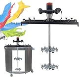 Power Mixer Pneumatic Agitator Clamp-On Drum Agitator Industrial-Grade Pneumatic Shaker Paint Stirring Tool，Paint Mixer, 3280W Electric Tank Mixing Machine with Folding Propeller and Stand,