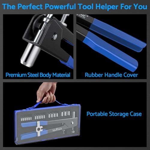 eSynic Rivnut Tool Kit 10 Inch Rivet Nut Gun Set Pop Rivet Nut Tool Set Hand Rivnut Tool Kit Heavy Duty Rivnut Gun Set Nut Rivet Tool With 80Pcs Riveter Nuts Metric M3 M4 M5 M6 M8 Perfect for Work 5 eSynic Rivnut Tool Kit 10 Inch Rivet Nut Gun Set Pop Rivet Nut Tool Set Hand Rivnut Tool Kit Heavy Duty Rivnut Gun Set Nut Rivet Tool With 80Pcs Riveter Nuts Metric M3 M4 M5 M6 M8 Perfect for Work - Image 5