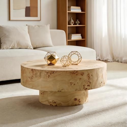 Coffee Table Round Wood 31.49" W X 13.77''h for Living Room Small...