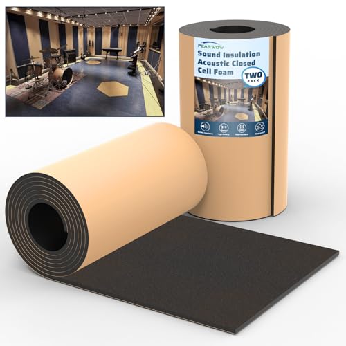Pearwow Sound Proof Foam Panels 0.4 x 12 x 71 Inch,High Density Self-Adhesive Acoustic Closed Cell Foam,11.6 sqft Sound Deadening,Sound Deadening Mat for Cars,Walls