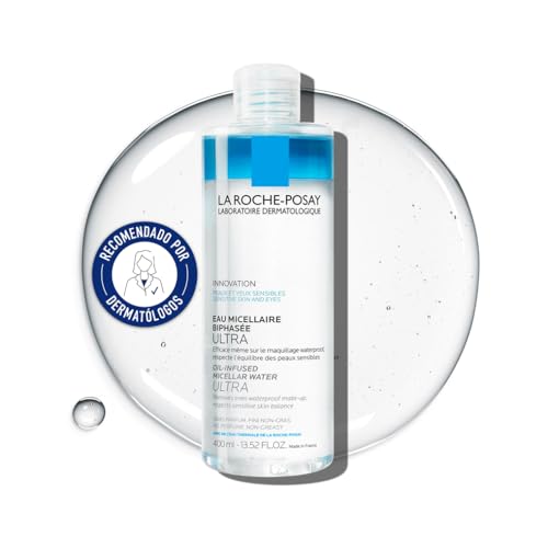 La Roche Posay Agua Micelar en Aceite, Limpiador Fisiológico Facial Multifunción, Desmaquilla, Calma y Limpia la Piel, Apto para Pieles Sensibles, 400 ml