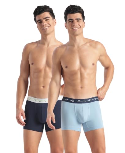 Image of Jockey NY16 Men Super Combed Cotton Elastane Stretch Solid Trunk with Ultrasoft Waistband (Pack of 2)