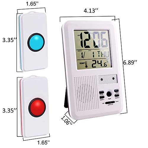 Home Safety Patient Alert Alarm System Wireless Alarm Emergency Call Button Elderly Monitor Caregiver Personal Pager for Elderly Kids (Updated Version) - Thumbnail 4