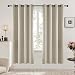 Deconovo Grommet Top Blackout Curtains Thermal Insulated Window Curtains Room Darkening Curtains for Living Room 52W x 63L Inch Light Beige 1 Pair