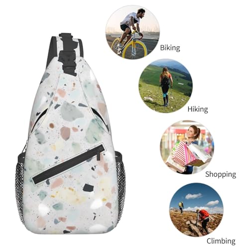 Bolso cruzado estilo Terrazzo Marble pastel negro miniatura 6