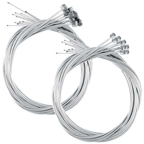 Jiavlyx 20 Pièces Câble De Frein Vélo Câble De Manette De Vitesse De Vélo, 10 Cable Frein 1.75 m, 10 Câble De Manette De Vitesse 2 m, Câble De Frein...