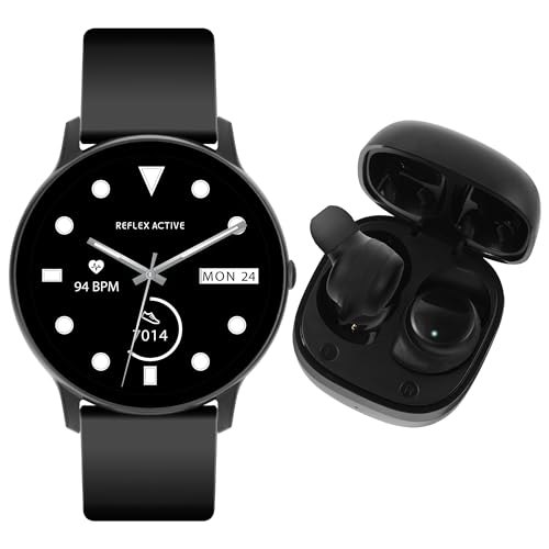 Image of Reflex Active Series 36 Smart Calling Watch and Earbud Set, Heart Rate Monitoring, Make & Answer Calls, Sports Modes, IP68, IOS 12.0+ and Android 9.0+ Compatible for Men