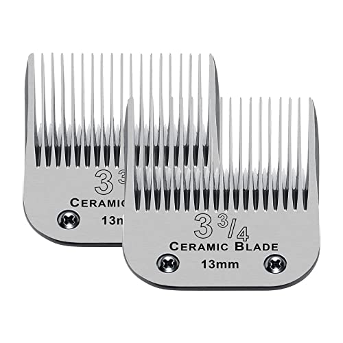 Lame en céramique amovible 13 mm taille 3-3/4 pour tondeuse Andis et Oster, Lot de 2
