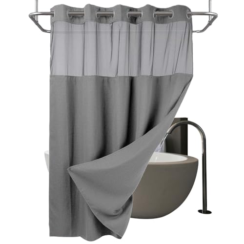 Rideau de douche à œillets haut de gamme avec doublure textile protectrice - 7