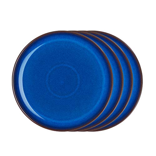 Denby Imperial Set Of 4 Coupe Dinner Plate Set, One Size, Cobalt Blue #TOP14
