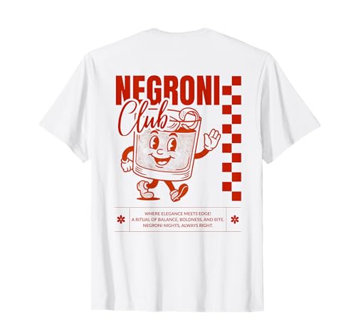 Negroni Club I Retro Italo Classic Gin Cocktail Drink Rücken T-Shirt
