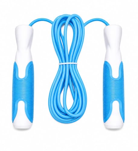 Image of worldwide Skipping Ropes for Men, Women & Kids | Adjustable Jump Ropes with Textured Plastic Grip Tangle-Free Speed Ropes for Fitness, Weight Loss & Home Workout | Exercise Ropes (SKYBLUE)
