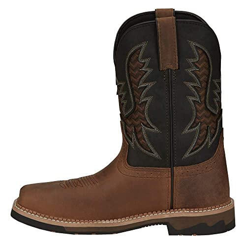 Justin Boot Company Men`s Stampede Bolt Pecan Water Buffalo 11` Black Water Buffalo Nano Comp3