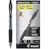 PILOT G2 Premium Refillable & Retractable Rolling Ball Gel Pens, Bold Point, Black Ink, 12 Count (31256)