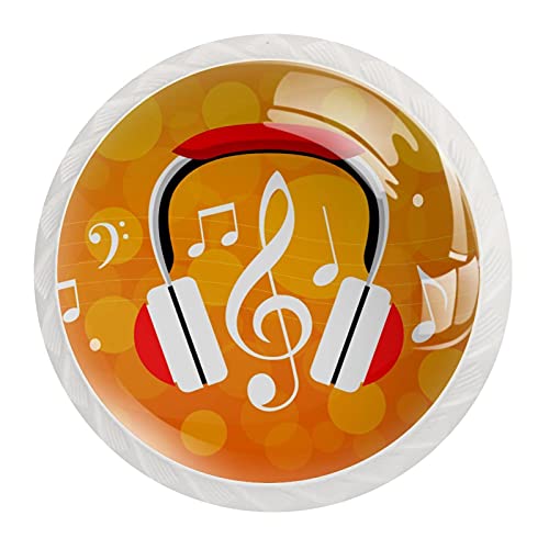 Boutons de placard cuisine ronds décoratifs notes musicales de qualité - 3