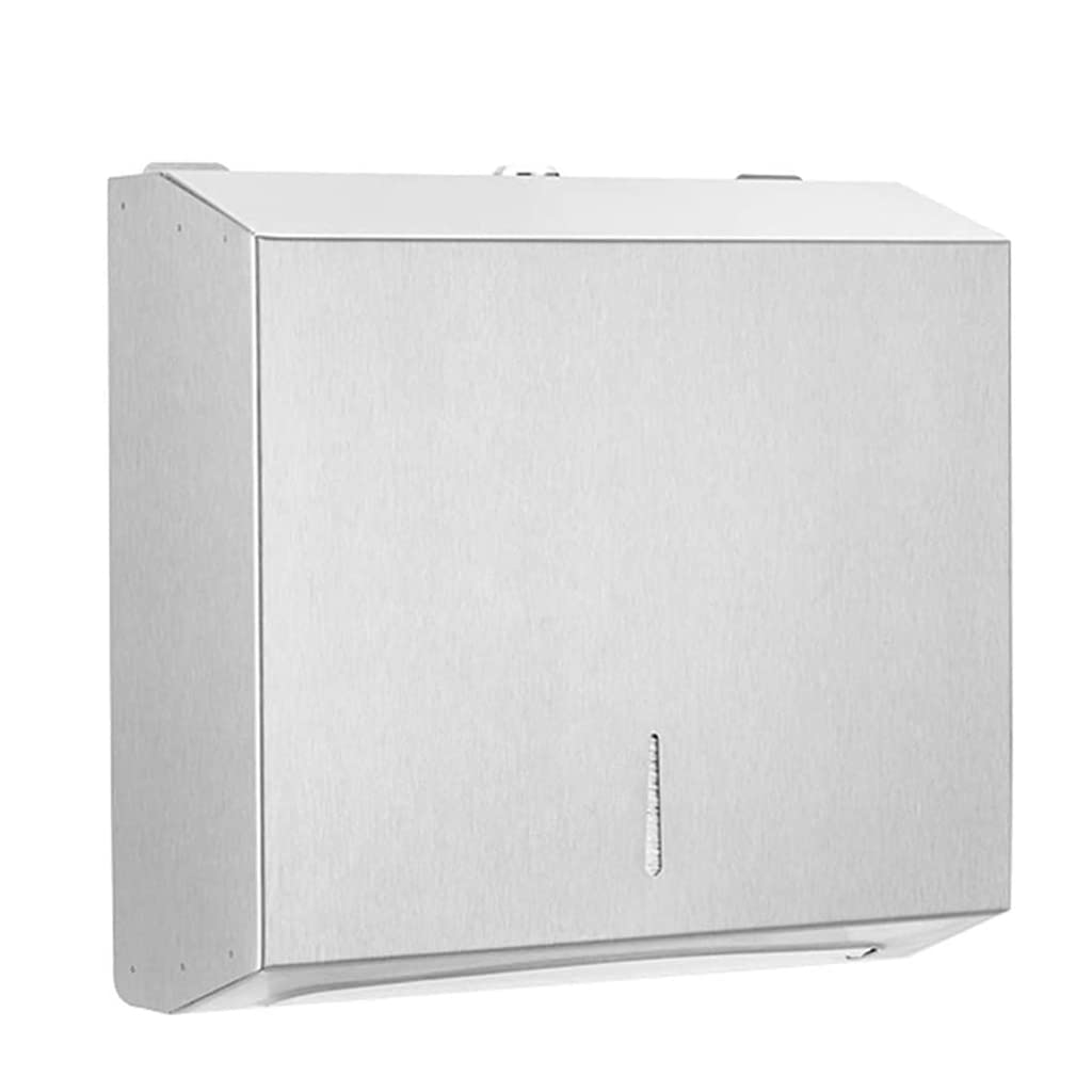 BKEKM Dispenser Salviette Dispenser di Asciugamani di Carta a Parete Dispenser di Asciugamani Commerciali in Acciaio Inossidabile Porta Asciugamani di Carta di Grande capacità Moda