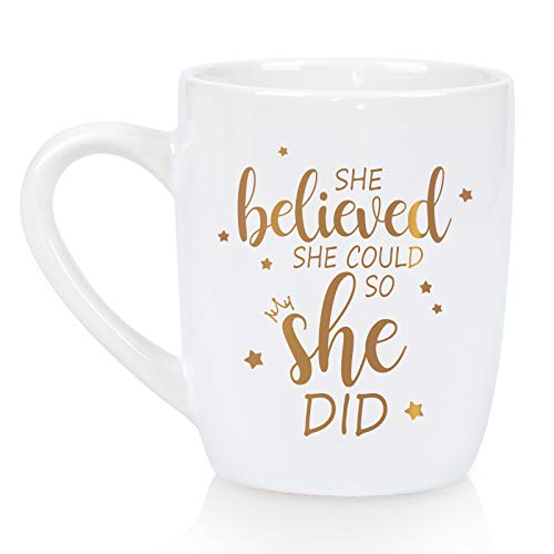 Special Graduation Gifts She Believed She Could So She Did Coffee Mug College Graduation Gifts for Her Spiritual Mug Gifts for Women on Mothers Day Going Away Birthday 12 Oz White