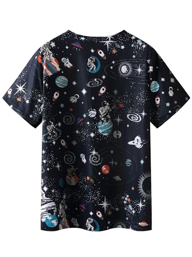 Ezcosplay Women Short Sleeve Space Shuttle Astronaut Universe Galaxy T-Shirt Graphic Shirt Casual Tee Tops3