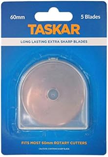 Taskar 60mm Rotary Cutter Blades for Olfa Etc - 5 Pack