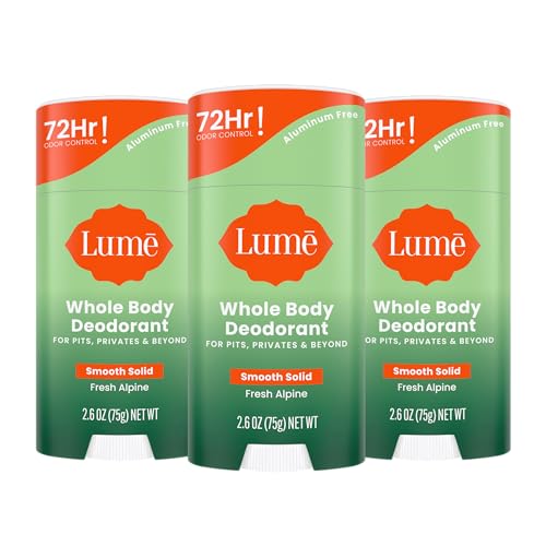 Lume Whole Body Deodorant - Solid Stick - 2.6 oz, 3 pk (Fresh Alpine)