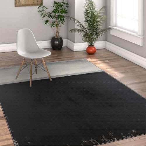 Moquette intérieure douce 180x270 cm tapis noir blanc de salon - 4