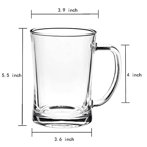 Tusapam 4 Pack Heavy Large Beer Glasses With Handle - 22 Ounce Glass Beer Steins, Traditional Beer Mug Glasses Set #TOP1