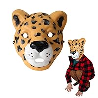 Deluxebase Wild Faces - Leopard Realistic Leopard Mask for Kids, Soft Foam Animal Face Mask for Dress-Up, Roleplay & Pretend Play, Lightweight, Comfortable Costume Mask for Children.