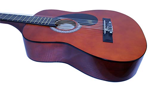 Vizcaya Beginner 31” Classical Acoustic Guitar 1/4 Size Nylon Strings Classical Guitar With Gig Bag, Strap, Picks, Pick Holder, Extra Strings, Electronic Tuner For Students, Adults-Coffee #TOP7