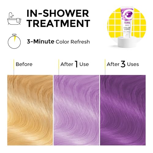 Image of COLORLOMO Semi Permanent Hair Color Depositing Conditioner, Purple | 3 Minutes Magic Refresh & Boosts Color For Bleached & Color-Treated Hair, Nourishing Formula, Vegan & Cruelty-Free, 6 Oz