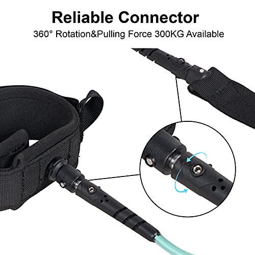 Lingvum Coiled Sup Leash Premium Stand Up Paddle Board Leg Rope Wrist Strap Surfboard Leash For Paddleboard, Shortboard, Longboard #TOP2