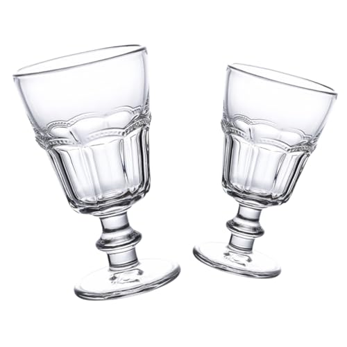 OKUMEYR 2 Piezas Copas de Cristal Delicadas para Vino y Postres de Copas Elegantes para Bar Casa Vidrio Transparente Resistente y Ligero Diseño Europeo para Uso Reutilizable