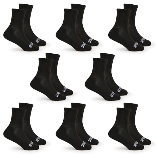 Fruit of the Loom Active Athletic Crew Socks for Boys - 8 Pair Multi Pack - Cushioned, Lightweight (Toddler/Little/Big)