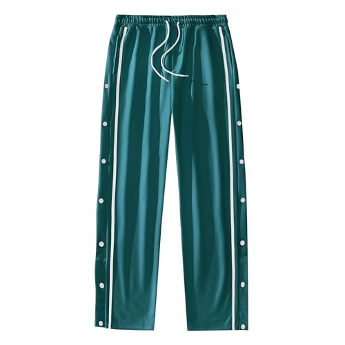 Pantalones de ocio para hombre de punto de algodón holgados con botones
