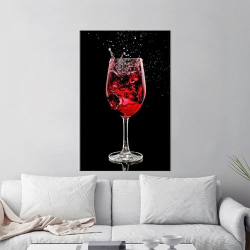 Tableau sur toile Éclaboussures de vin rouge décoration murale chic