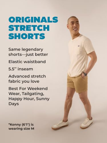 Image of Chubbies Chino Shorts Men 5.5 Inch - Mens Shorts Casual with Elastic Waistband, Side and Back Pockets, Stretch Cotton Blend