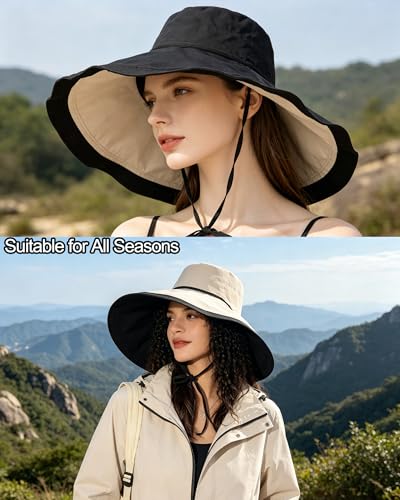 Sombrero de ala ancha reversible para mujer miniatura 7