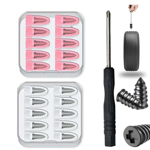 30 st däckreparationssats, däckgummiknagelverktyg, självbetjäning bilhjul punkteringsskruvar med skruvmejselsats för bil, motorcykel, cykel, lastbil, traktor