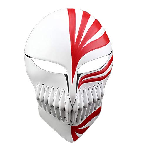 YK Halloween Masquerade Anime Death Bleach Resin Mask Kurosaki Cosplay Mask Decoration Gift (Red)