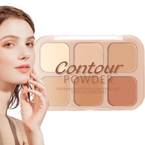 Paleta De Corrector En Polvo | Set De Contorno Facial Con Acabado Natural | Maquillaje Profesional Para Resaltar Y Definir El Rostro, Perfecto Para Eventos, Fiestas Y Salidas