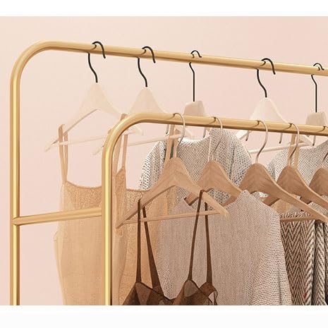 Présentoir pour événements professionnels et portant à vêtements doré double