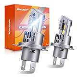 【800倍明るさUP】SEALIGHT 高輝度H4 LEDヘッドライト 30000LM・6500K・50W・4つの冷却機能・20000RPM静音ファン 32連7535 CSP Hi/Lo切替 キャンセラー内蔵 DC9V-16V 車検対応 1:1サイズ 無極性＆ポン付け 四重放熱 60000時間長寿命 瞬間起動 ノイズ防止 IP67防水 車/バイク 2個入り 2年保証 S1pro-H4