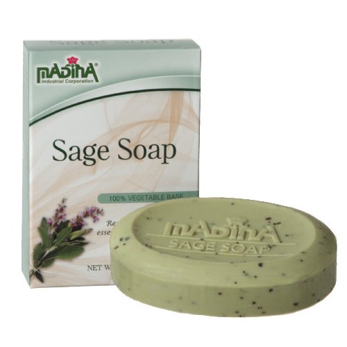 Madina Sage Soap 100% Vegetable Base 6k 3.5 Oz
