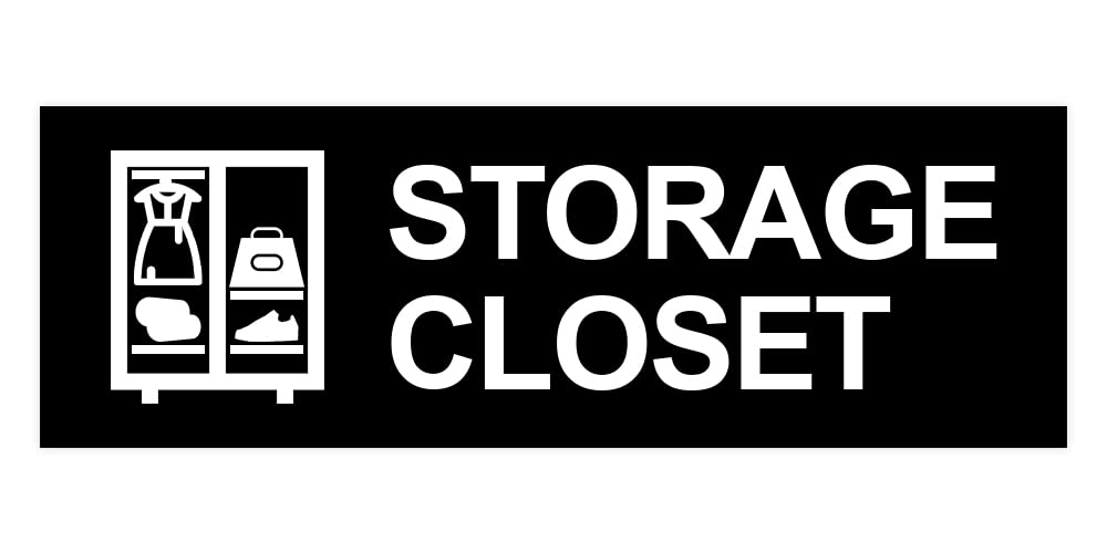 Basic Storage Closet Sign (Black) - Small