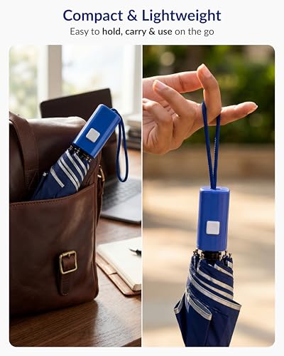 Image of Destinio Umbrella for Women, Umbrella for Men - Automatic 3 Fold Windproof with Travel Cover with Auto Open and Close